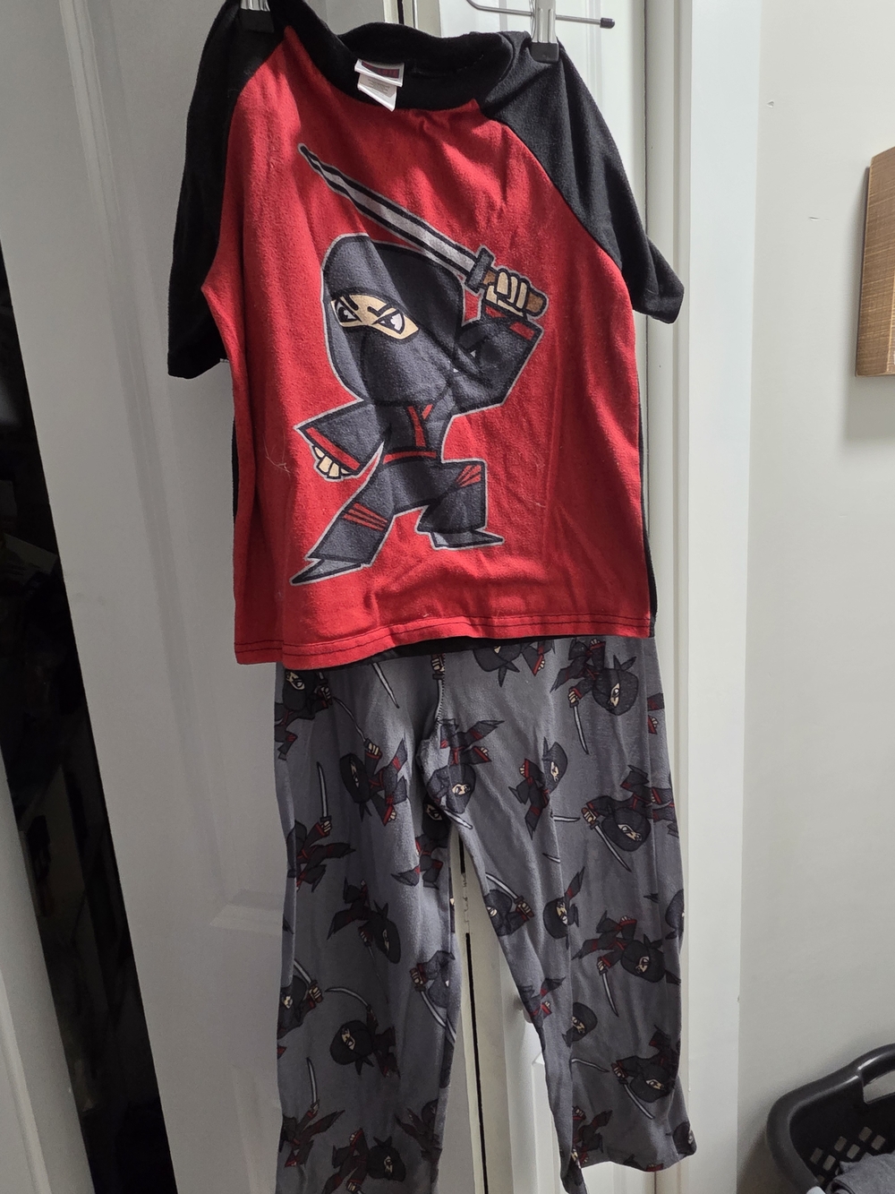 Kids Red & Black Ninja Pajama Set